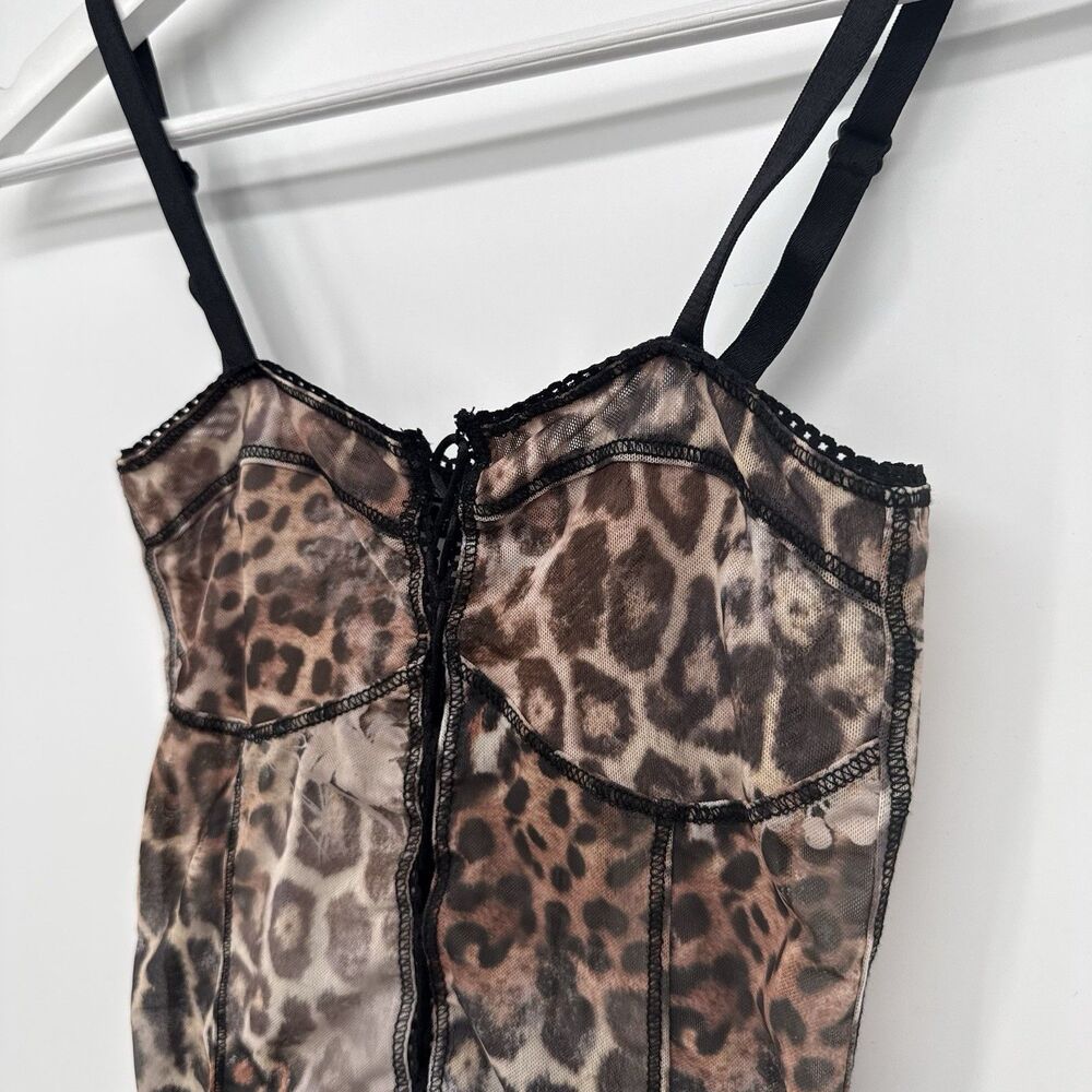 Jaded London Zelda Leopard Lace Up Mesh Corset Tank Top Size US 2 - Picture 2 of 9